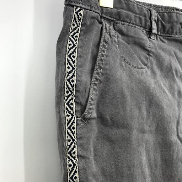 Chino By Anthropologie Relaxed Pants 27 Mid Rise Stretch Pockets Straight Gray - Picture 7 of 7